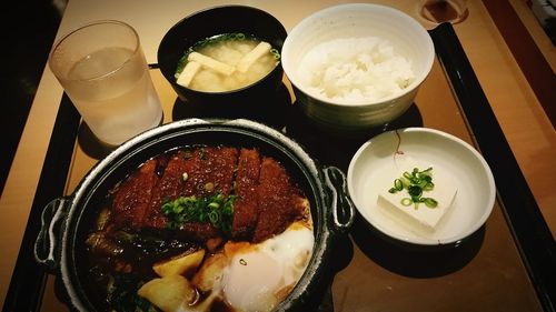 Close-up of served food in plate