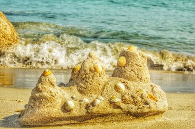 Close-up of rocks on beach