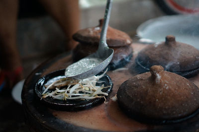 Close-up of meat in kitchen