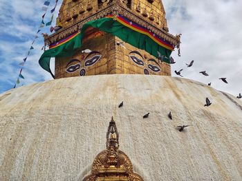 Low angle view of temple against sky