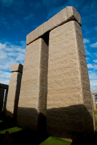 Low angle view of historical building against cloudy sky