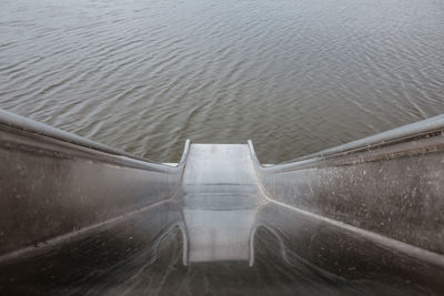 High angle view of rippled water in lake