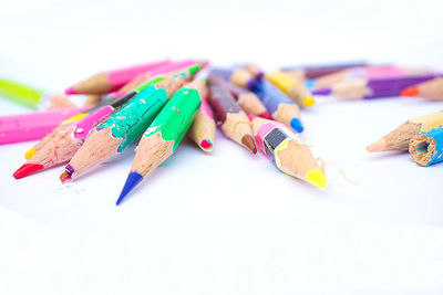 Close-up of multi colored pencils