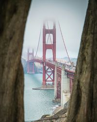 View of suspension bridge against sky