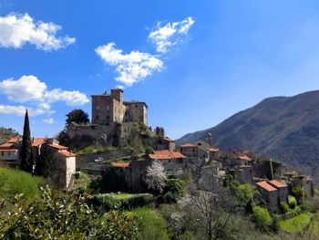 Old ruins against blue sky
