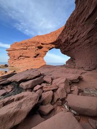 Rock formations beside the ocean