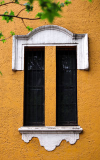 Closed door of building