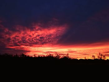 Scenic view of dramatic sky during sunset