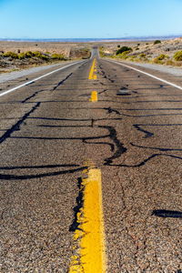 Surface level of road against sky