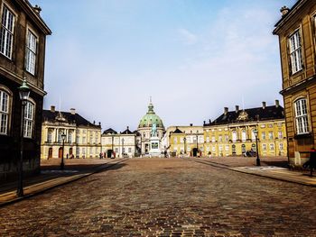 View of historic building against sky in city