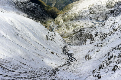 Aerial view of snowcapped mountain