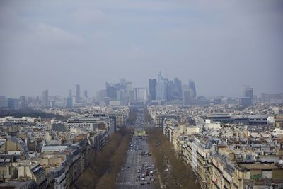 High angle view of city