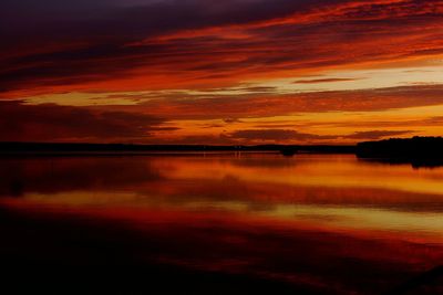 Scenic view of sea at sunset