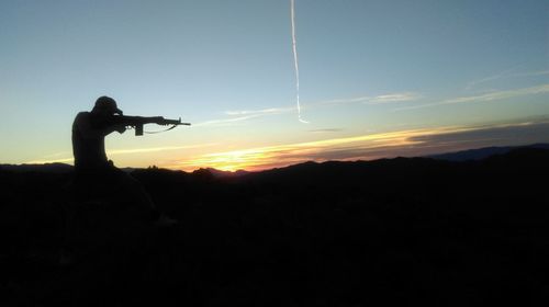 Silhouette of landscape at sunset