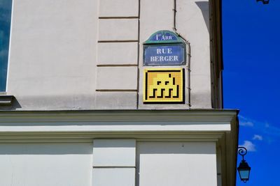 Low angle view of information sign