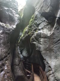 Low angle view of rock formation