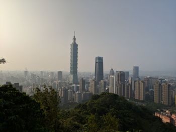 Modern buildings in city against clear sky
taiwan taipei taipei101