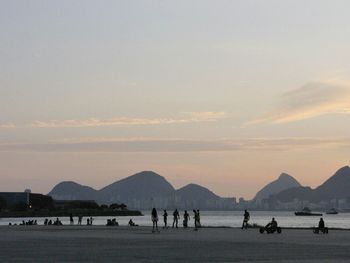 Scenic view of mountains at sunset