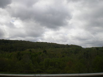 Scenic view of landscape against cloudy sky