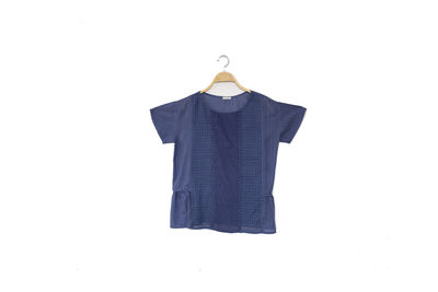 Clothes hanging on white background