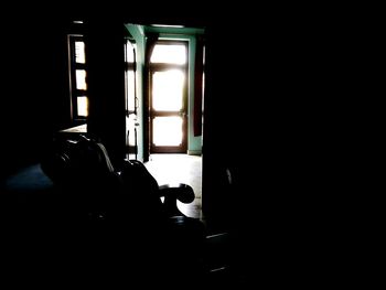 View of building through window