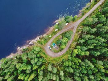 High angle view of road