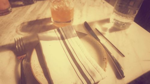 Close-up of food on table