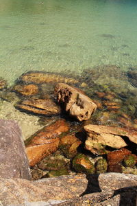 High angle view of sea