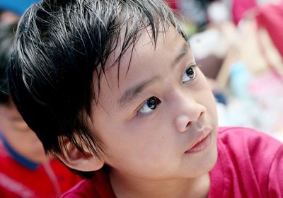 Close-up portrait of cute boy