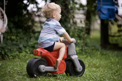 Boy playing with toy