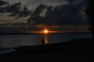 Scenic view of sea at sunset