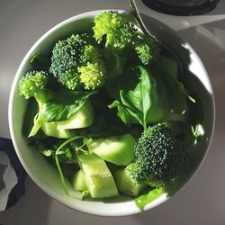 Close-up of salad in bowl on table