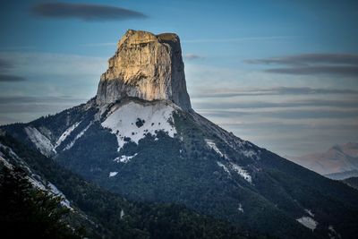 Scenic view of snowcapped mountain against sky