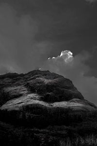 Low angle view of mountain against sky