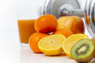 Close-up of orange fruits on table