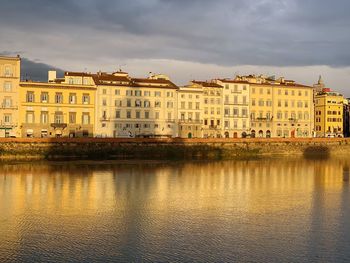 Reflection of buildings in water