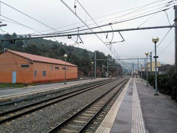 Railroad tracks against sky