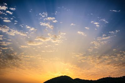 Low angle view of sky during sunset