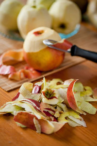 Close-up of food on cutting board