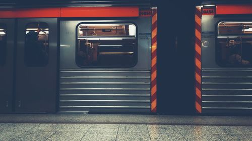 Train at subway station