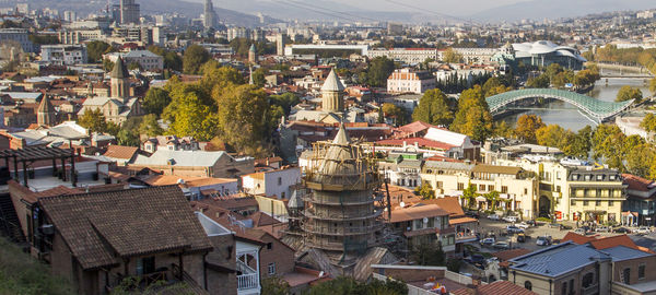 High angle view of cityscape