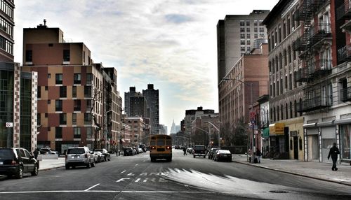 City street with buildings in background