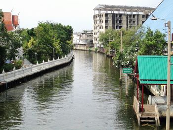 View of canal along buildings