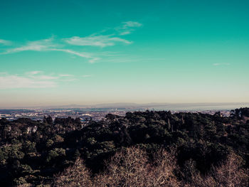 Scenic view of landscape against sky during sunset