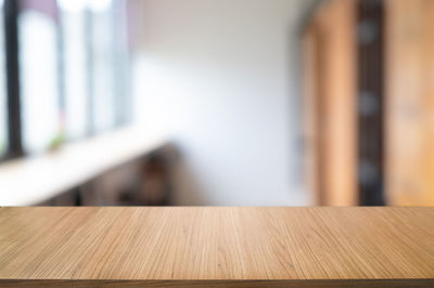 Surface level of wooden table