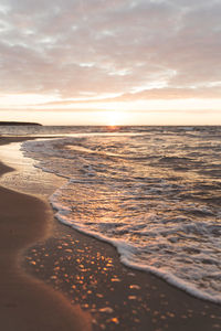 Scenic view of sea against sky during sunset baltic sea rostock