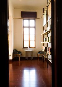 Empty chairs and table at home