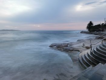 Scenic view of sea against sky during sunrise at cronulla beach, sydney, australia