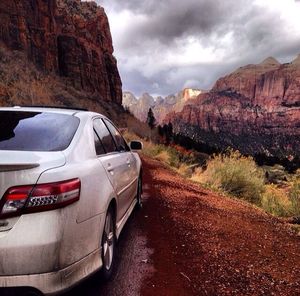 Country road passing through mountains