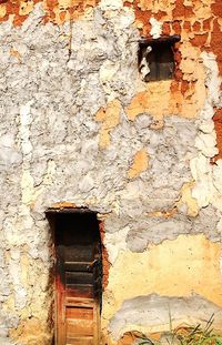 Close-up of weathered door